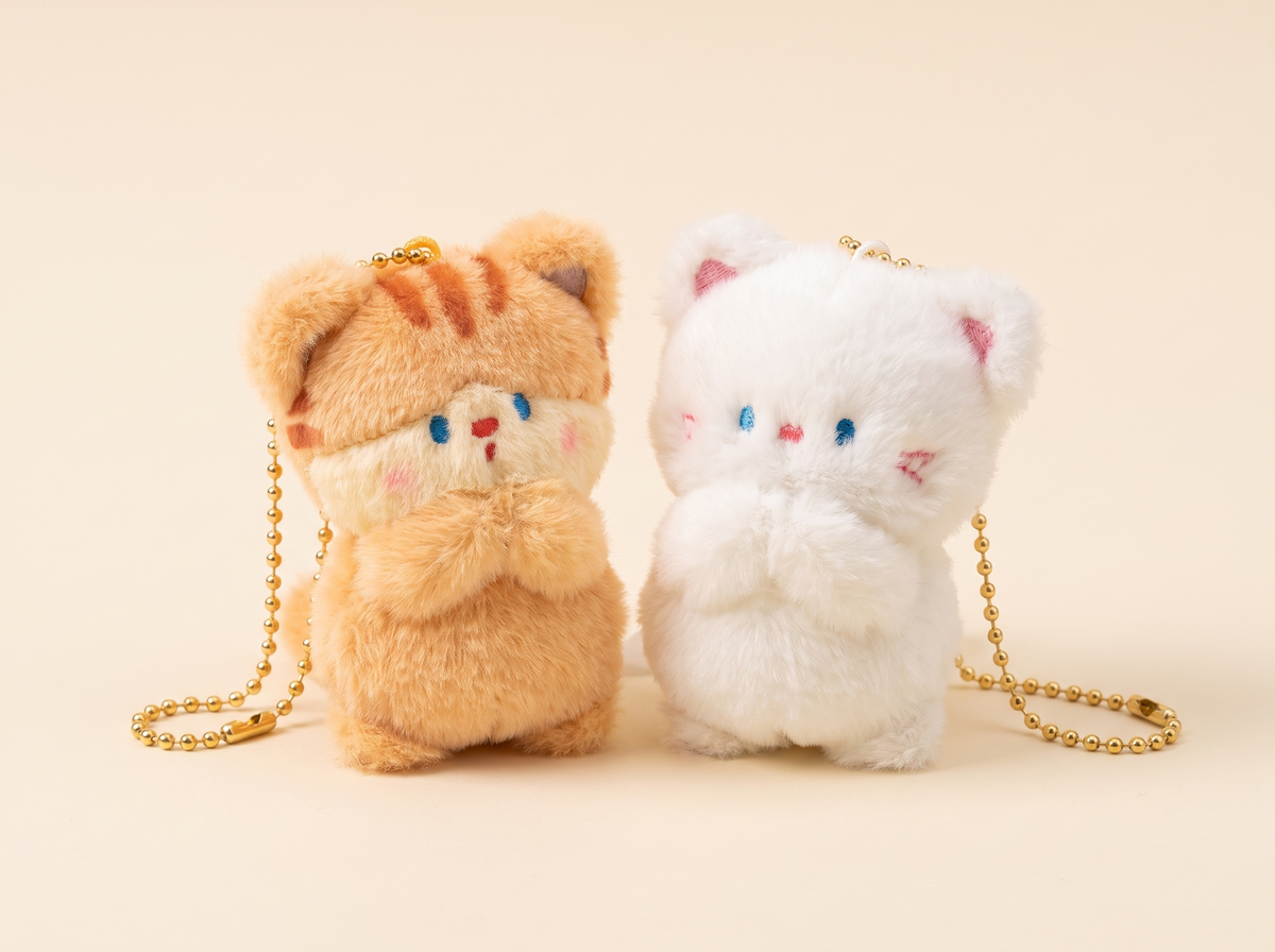 Porte-clés Duo Chatons Gingembre et Neige