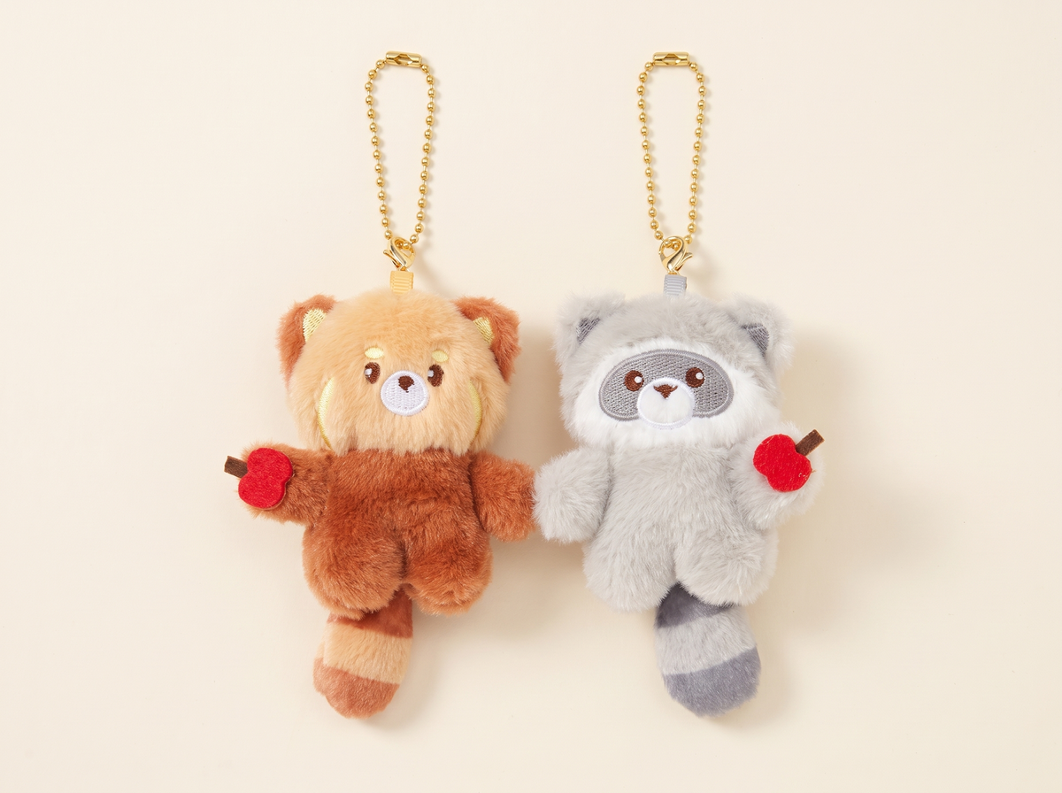 Porte-clés Duo Panda Roux et Raton Laveur