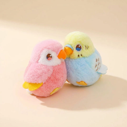 Lovebird Pair Keychain, Pink, studio product photo