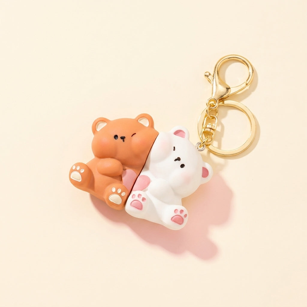 Honey Pup Pair Keychain - pair of bear