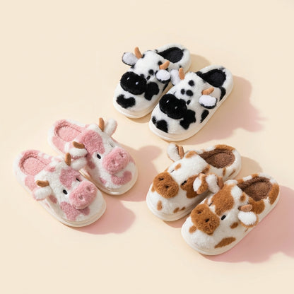 Baby Cow Slippers, all three colorways, studio product photo
