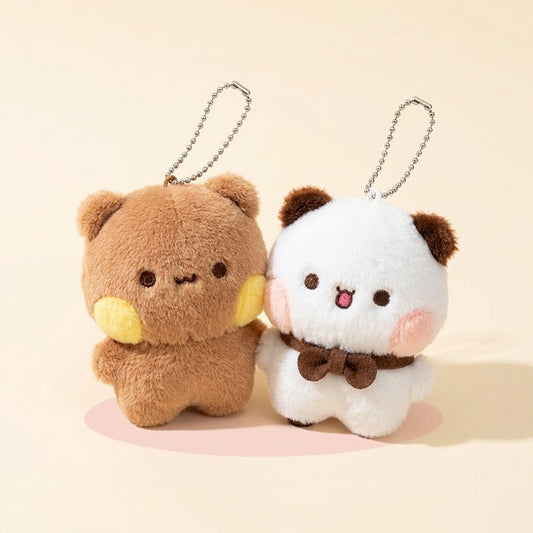 Bear & Panda Charm Pair Keychain, studio product photo