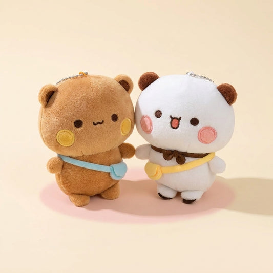 Bear & Panda Satchel Pair Keychain, studio product photo