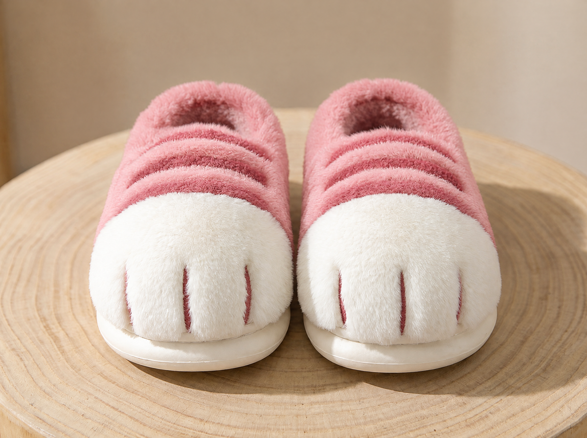 Kitty Paw Slippers — Pink loafer