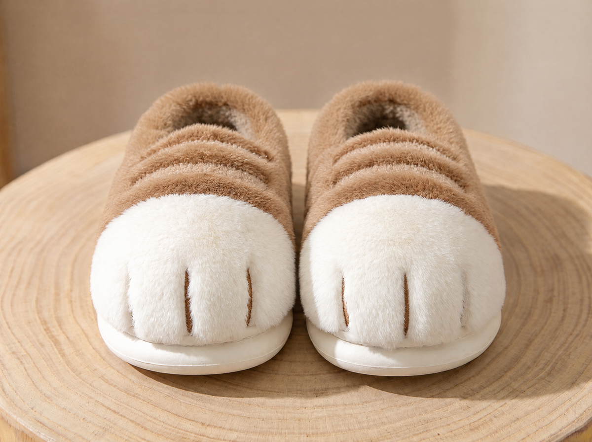 Kitty Paw Slippers — Latte loafer