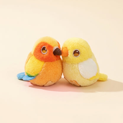 Lovebird Pair Keychain, Yellow, studio product photo